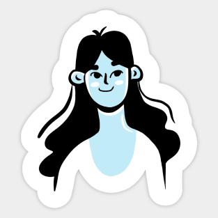 Blue Woman Sticker